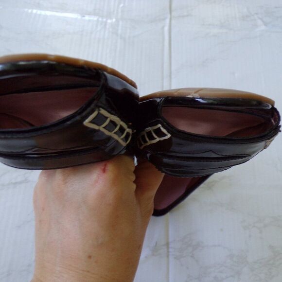 NWT Jessica simpson patent leather wedge heels 10 - Picture 9 of 10